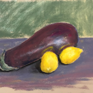 Still Life with Eggplant by Renée  Ortiz