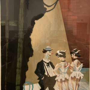 Clown with Show Girls by William Gropper