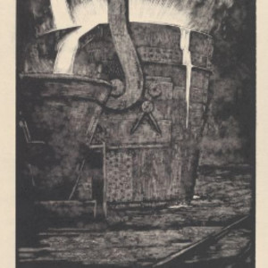 Steel, Tapping the furnace  by Charles Reed Gardner