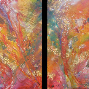 A1) "Release of Souls" diptych section of sculpture by Kathleen Tonnesen, Image 1.