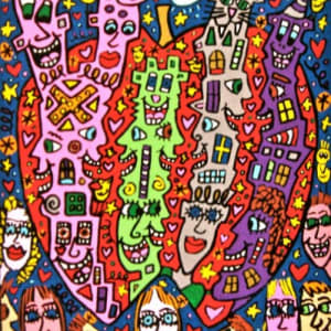 Happy Big Apple Faces by James Rizzi