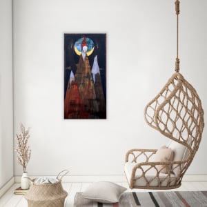 Mountaintop by Lea K. Tawd  Image: © Lea K. Tawd, Mountaintop. Acrylic and graphite on canvas, 36 x 18."