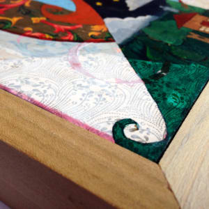 Sweet Dreams by Lea K. Tawd  Image: © Lea K. Tawd, Sweet Dreams, detail. Acrylic and collaged paper on wood panel, 8 x 8."