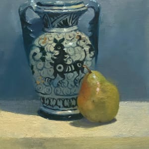 Blue and White Vase with Pear by Katie Dobson Cundiff