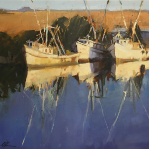 Shrimp Boat Reflections by Katie Dobson Cundiff