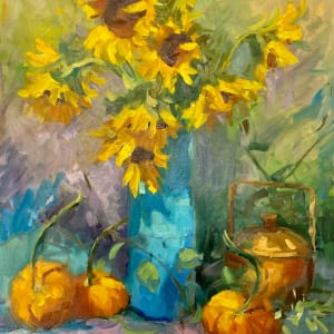 Sunflowers and Pumpkins by Katie Dobson Cundiff