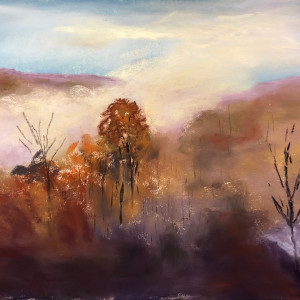 “Smokey Mountain Morning 1” 12x9 Pastel on sanded paper by G. Matthew Dixon