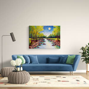 Moon Light on the Water by Karin Neuvirth  Image: Painting in Virtual Room