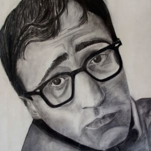 Portrait of Woody Allen by Scott D.S. Young  Image: Charcoal Drawing
This was a piece I did in a life drawing class in college. 
I remember the instructor had old life magazines and we had to find a portrait to draw.
1969 cover of Life Magazine