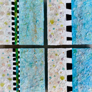 Stripes & Confetti - Quadriptych by Carolyn Kramer