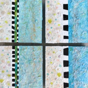 Stripes & Confetti - Quadriptych by Carolyn Kramer 