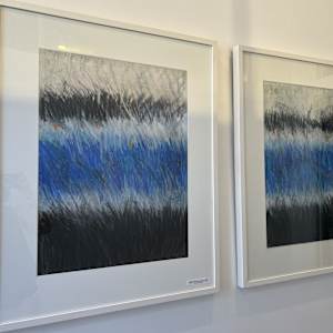 Sapphire  Mountain  Strata - Diptych Right by Carolyn Kramer  Image: Viewing at "John of Italy Spa"