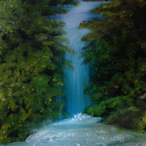 Graceful Waterfall SM by Barbara J Zipperer 