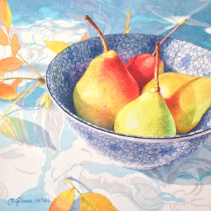 Pears in Bowl Study by Jessica Glenn