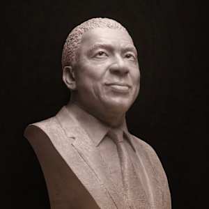 Robert L (Bob) Johnson Bust for Television Hall of Fame by Richard Becker 