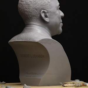 Robert L (Bob) Johnson Bust for Television Hall of Fame by Richard Becker 