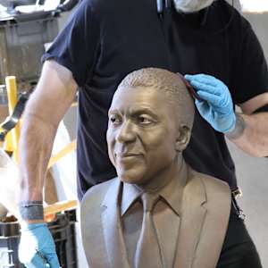Robert L (Bob) Johnson Bust for Television Hall of Fame by Richard Becker 