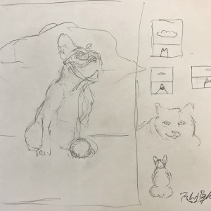 Study for cat and dog beach by Richard Becker