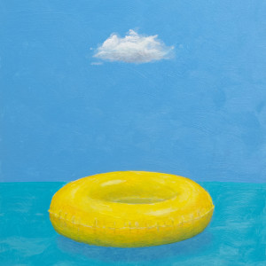 Blue Skies and Yellow Float by Richard Becker