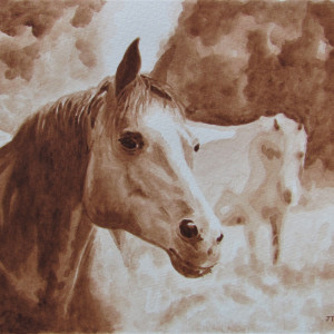 Horses in the Field by Jane Thuss