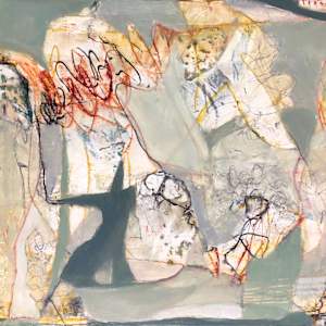 Conversing at the Park While the Kids Play by JL Schwartz Art