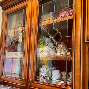 Commission: Stained Glass Panels for Kitchen Cabinets by Jane D. Steelman