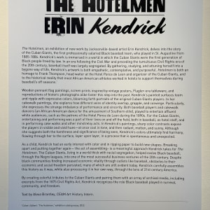 Ben Holmes, Captain/3rd Baseman by Erin Kendrick  Image: Exhibition Statement, The Hotelmen