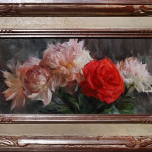 Peonies and Red Rose 