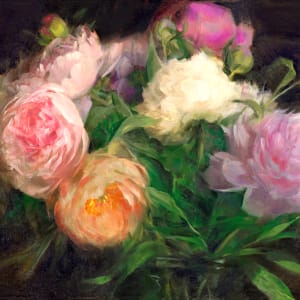 White, Pink and Coral Peonies by Anna Rose Bain 