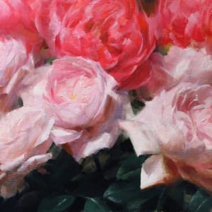 Garden Roses and Coral Peonies by Anna Rose Bain
