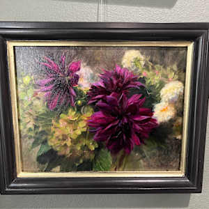Dahlias and Hydrangeas by Anna Rose Bain 