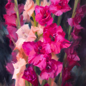 Pink Gladiolas by Anna Rose Bain