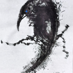 Bird with blue eye 1 (Vogel mit blauem Auge 1) by Yves Pascal Oesch / Bernard Oesch