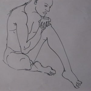 Works on Paper by aNna rybaT  Image: Man Resting