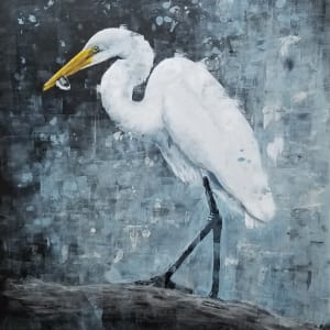 Egret in Blue by Lucas Menard