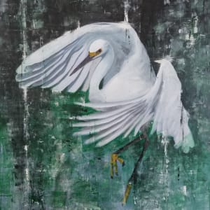 Egret in Green by Lucas Menard