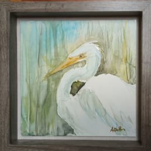 White Heron Abstract by Ann DuBois