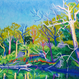 April Riverbank by Peggy Walters