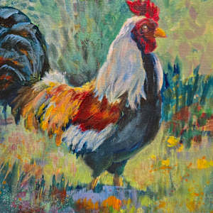Prismatic Rooster by Lynette Redner