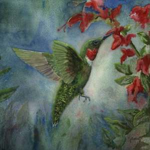 Ruby Red Hummingbird by Lynette Redner