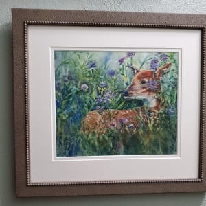 Spring Fawn and Butterfly by Lynette Redner 