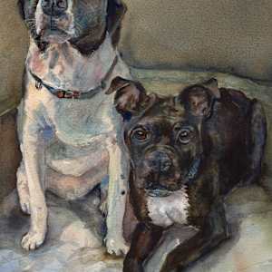 Commission Piece: Two Dogs by Lynette Redner, Image 1.