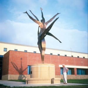 Athleta by John Raimondi  Image: photo from when the sculpture was installed in 1990.