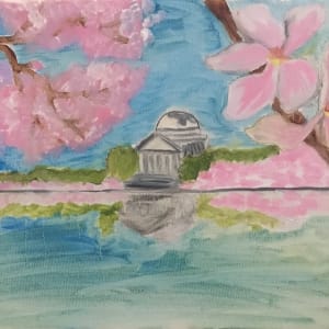 Jefferson and Cherry Blossoms by Christopher Hoppe