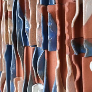 Waves in Blue White and Terracotta by BEN MEDANSKY, Image 1.