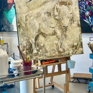 Ghost Buffalo by Janetta Smith  Image: On the easel
