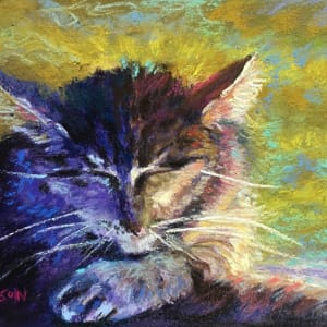 Kitty Nap Time   color study purple by Susan  Frances Johnson