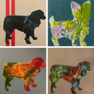 Dogs by Tina Psoinos  Image: Aussies & Yorkie_SOLD