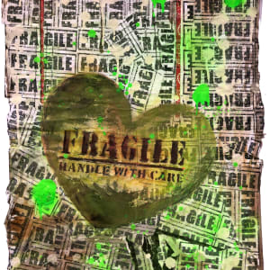 heARTs on paper by Tina Psoinos  Image: heART Fragile Gray Green