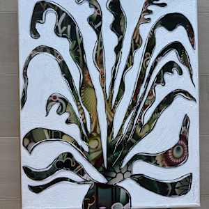 Floral Green Light Sculpture by Tina Psoinos 